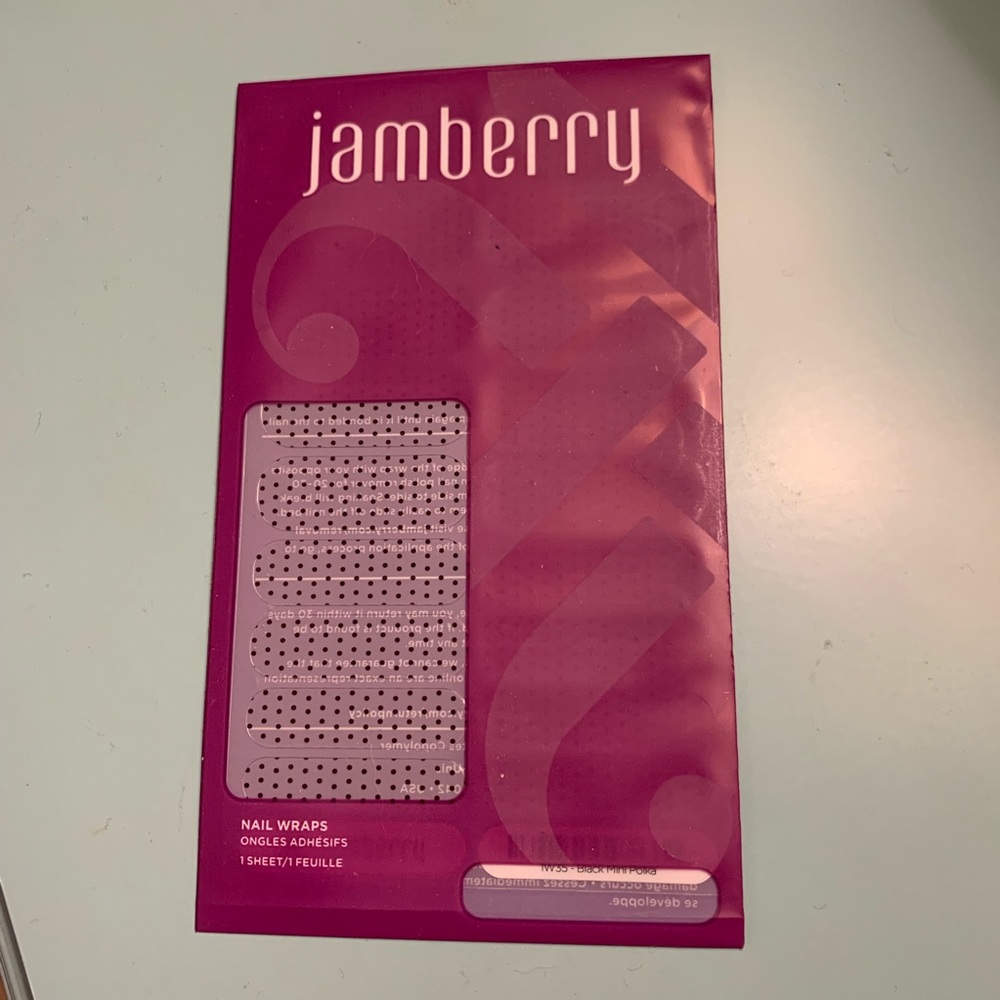 Jamberry nail wrap clear with black polka dots